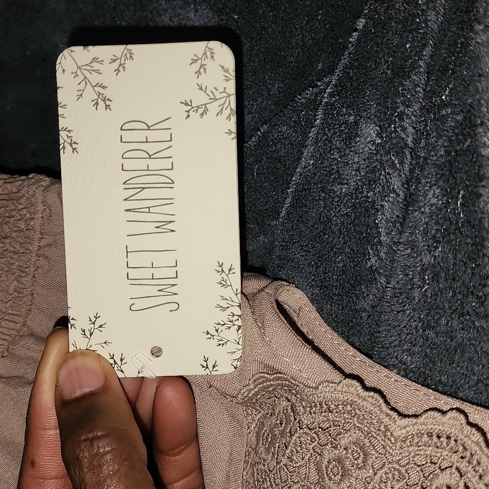 Lace Tan/Beige Mini Dress - Picture 7 of 7